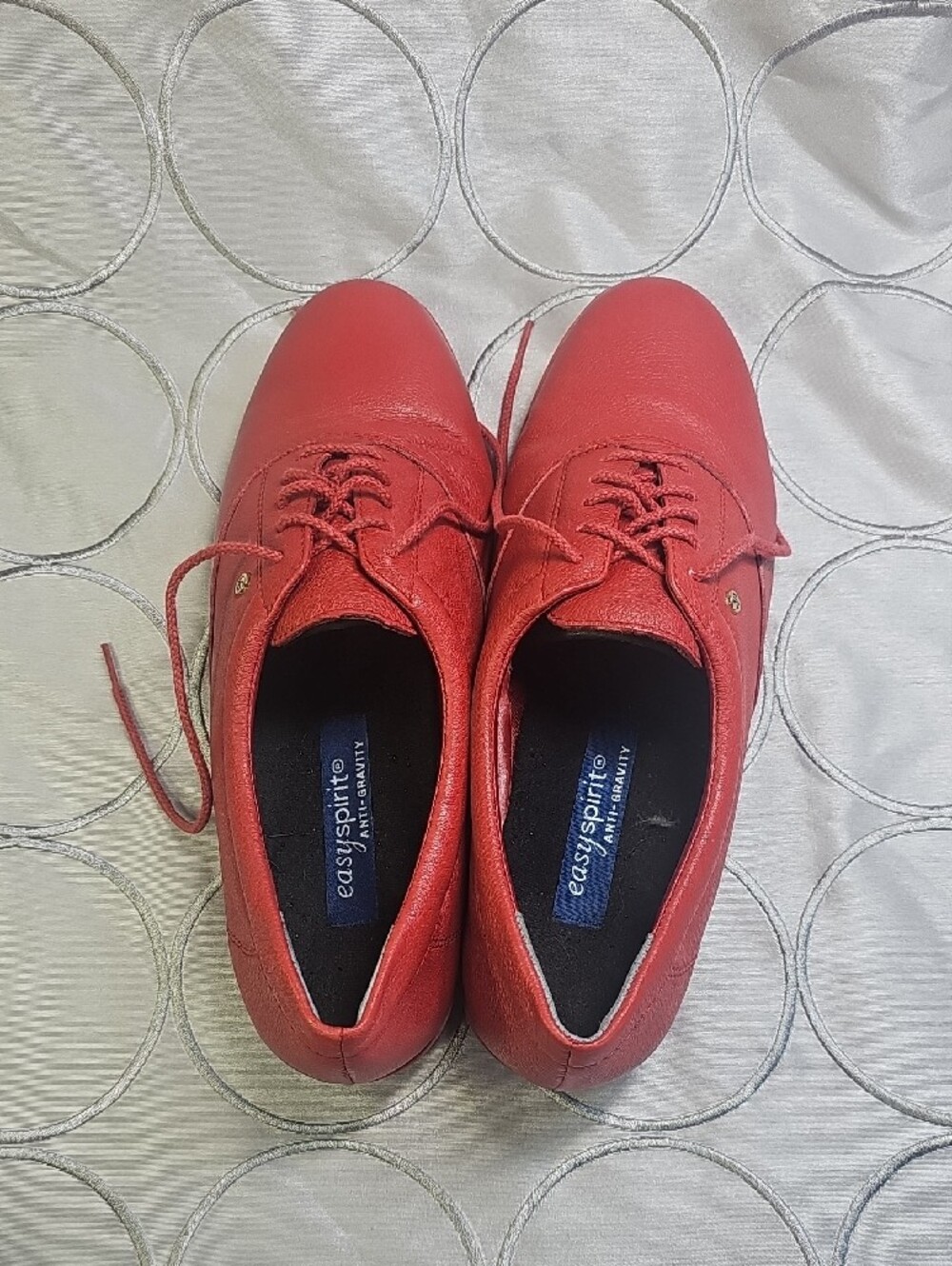 Easy Spirit Lipstick Red Leather Lace-Up Comfort Shoe R1 - Picture 3 of 8